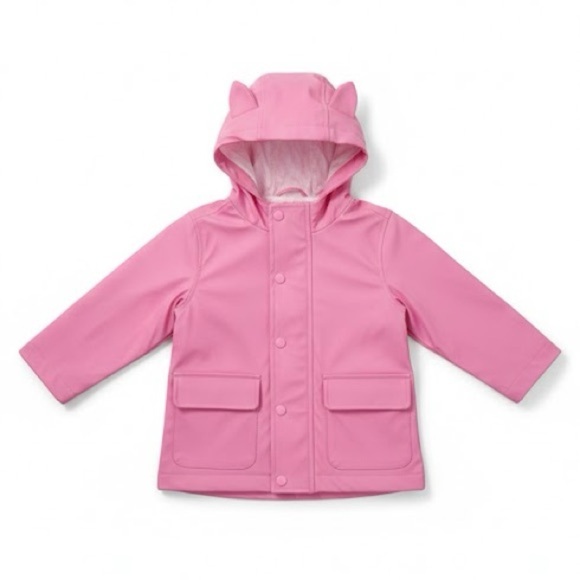 Joe Fresh Other - Joe Fresh Toddler Girls Pink Rain Jacket Hooded Coat Cute Ear Details Size 2